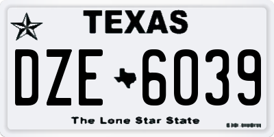 TX license plate DZE6039