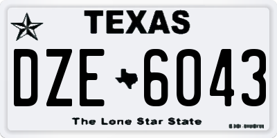 TX license plate DZE6043
