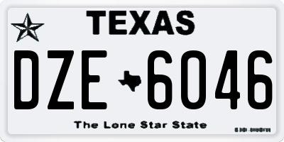 TX license plate DZE6046