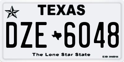 TX license plate DZE6048