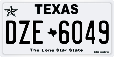 TX license plate DZE6049