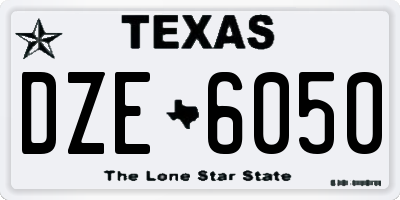 TX license plate DZE6050