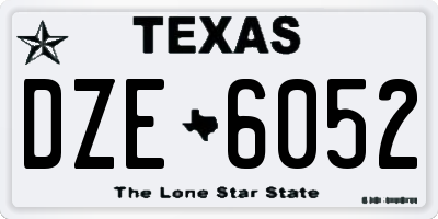 TX license plate DZE6052