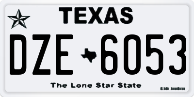 TX license plate DZE6053