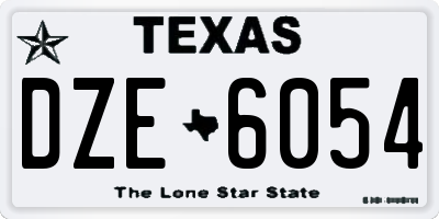 TX license plate DZE6054