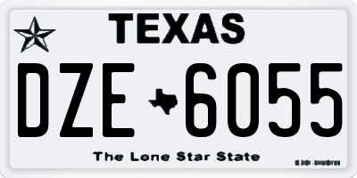 TX license plate DZE6055