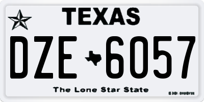 TX license plate DZE6057