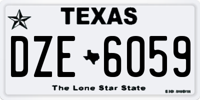 TX license plate DZE6059