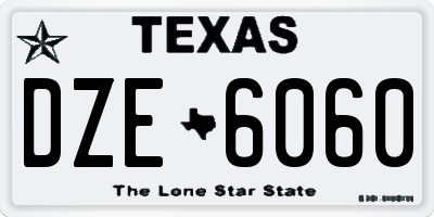 TX license plate DZE6060