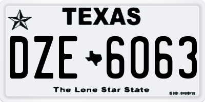 TX license plate DZE6063
