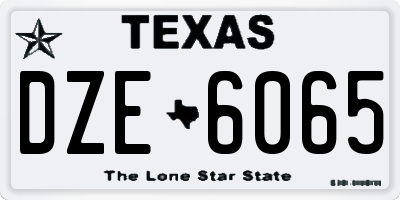 TX license plate DZE6065