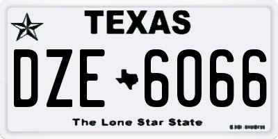 TX license plate DZE6066