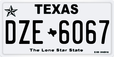 TX license plate DZE6067
