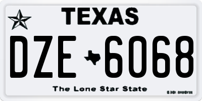 TX license plate DZE6068