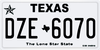 TX license plate DZE6070