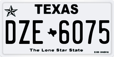 TX license plate DZE6075