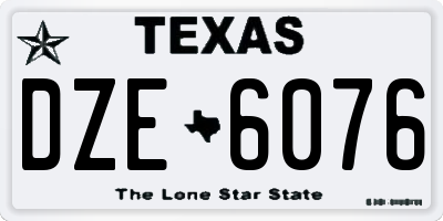 TX license plate DZE6076
