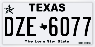 TX license plate DZE6077