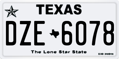 TX license plate DZE6078