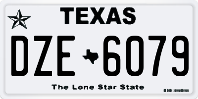 TX license plate DZE6079