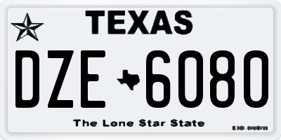 TX license plate DZE6080