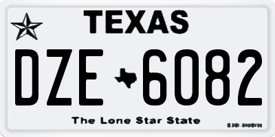 TX license plate DZE6082