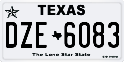 TX license plate DZE6083