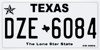 TX license plate DZE6084