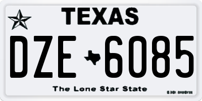 TX license plate DZE6085