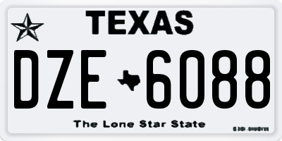TX license plate DZE6088