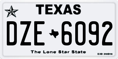 TX license plate DZE6092