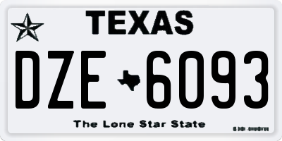 TX license plate DZE6093