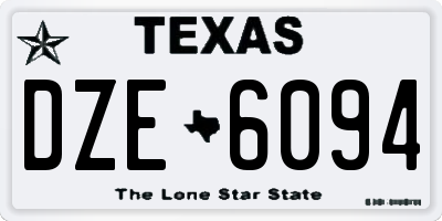 TX license plate DZE6094