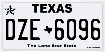 TX license plate DZE6096
