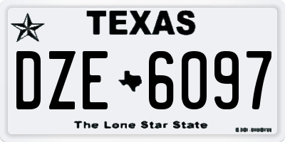 TX license plate DZE6097