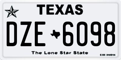 TX license plate DZE6098