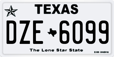 TX license plate DZE6099