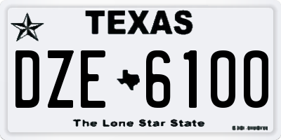 TX license plate DZE6100