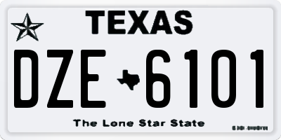 TX license plate DZE6101
