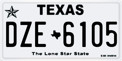TX license plate DZE6105