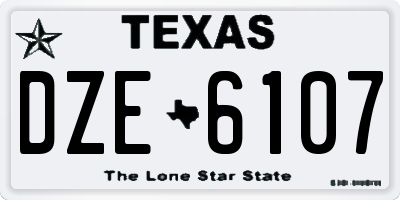 TX license plate DZE6107