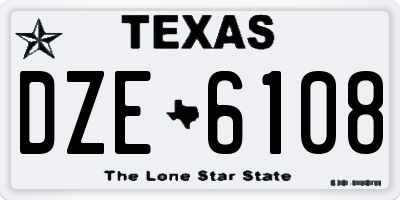 TX license plate DZE6108