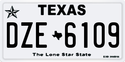 TX license plate DZE6109