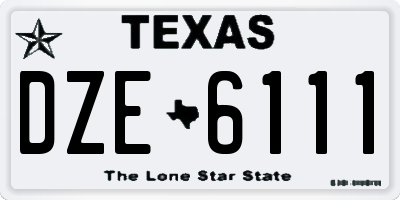 TX license plate DZE6111