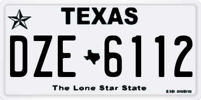 TX license plate DZE6112