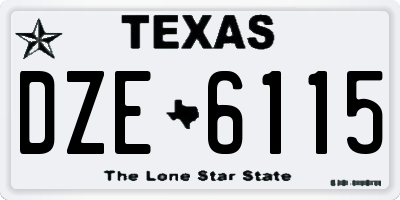 TX license plate DZE6115