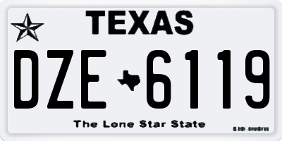 TX license plate DZE6119