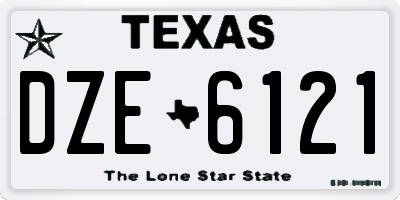 TX license plate DZE6121