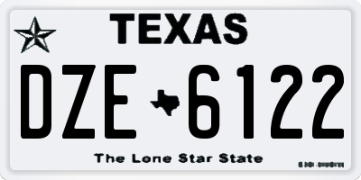 TX license plate DZE6122