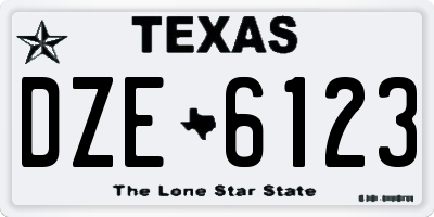 TX license plate DZE6123